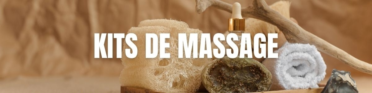 Kits de massage, huiles, lotions, crèmes, gommages et aromathérapie